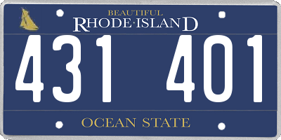 RI license plate 431401