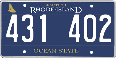 RI license plate 431402