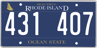 RI license plate 431407