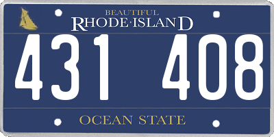 RI license plate 431408