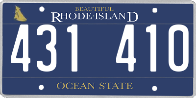 RI license plate 431410