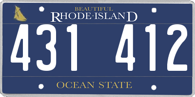 RI license plate 431412