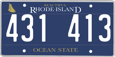 RI license plate 431413