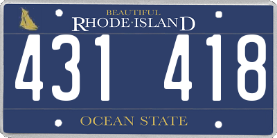RI license plate 431418