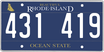RI license plate 431419
