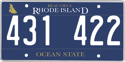 RI license plate 431422