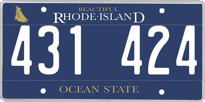 RI license plate 431424