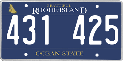 RI license plate 431425