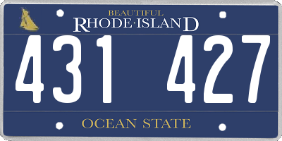 RI license plate 431427