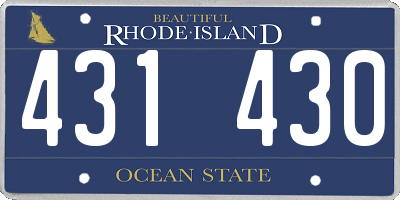 RI license plate 431430