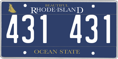 RI license plate 431431