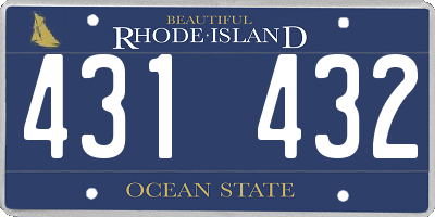 RI license plate 431432