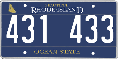 RI license plate 431433