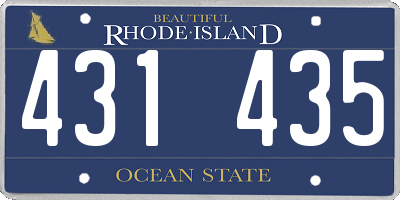 RI license plate 431435