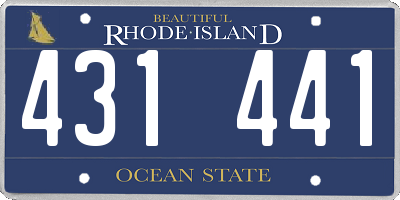 RI license plate 431441