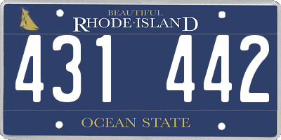 RI license plate 431442