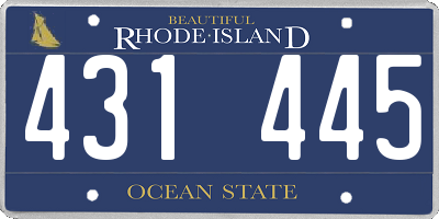 RI license plate 431445