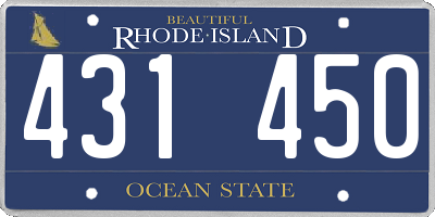 RI license plate 431450