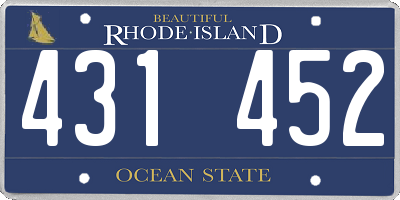 RI license plate 431452