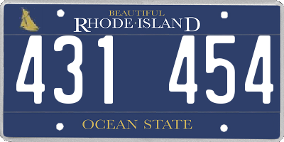 RI license plate 431454