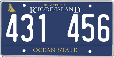 RI license plate 431456