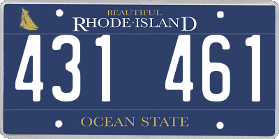 RI license plate 431461