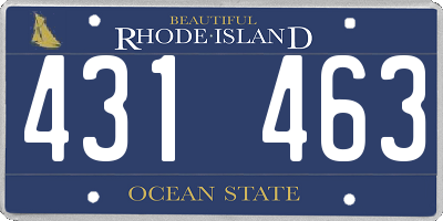 RI license plate 431463