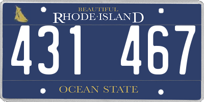 RI license plate 431467