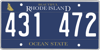 RI license plate 431472