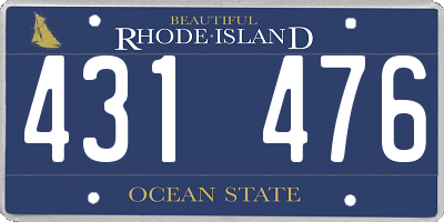 RI license plate 431476