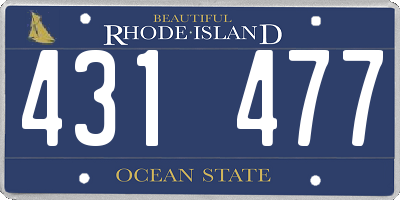 RI license plate 431477