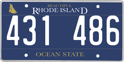 RI license plate 431486