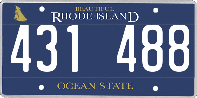 RI license plate 431488