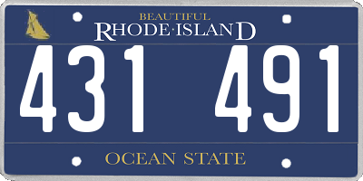 RI license plate 431491