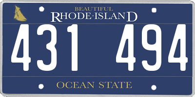 RI license plate 431494