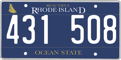 RI license plate 431508
