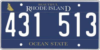 RI license plate 431513