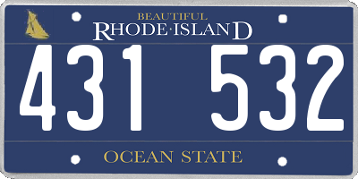RI license plate 431532