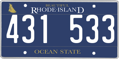 RI license plate 431533