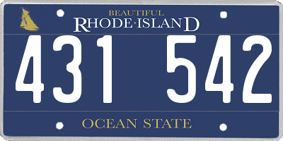 RI license plate 431542