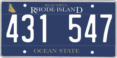 RI license plate 431547