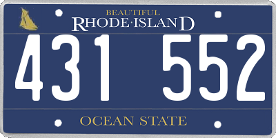 RI license plate 431552