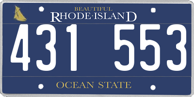 RI license plate 431553