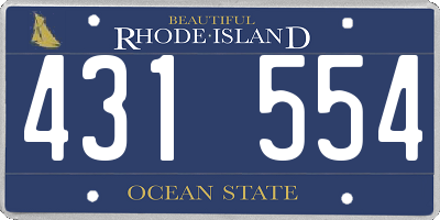 RI license plate 431554