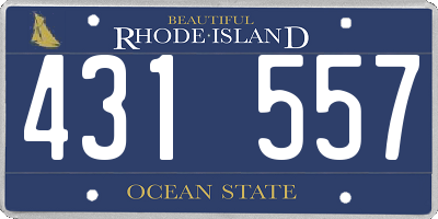 RI license plate 431557