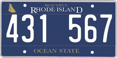 RI license plate 431567