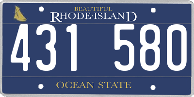 RI license plate 431580