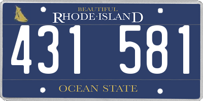 RI license plate 431581