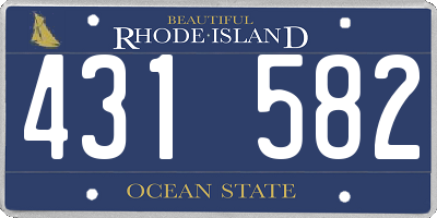 RI license plate 431582