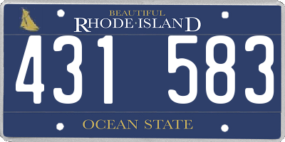 RI license plate 431583